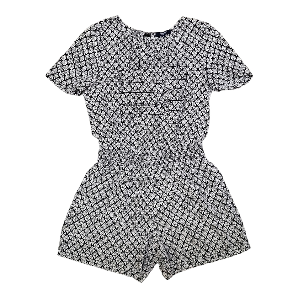 Black Madewell Romper Shorts Voyageur Silk   Sz S